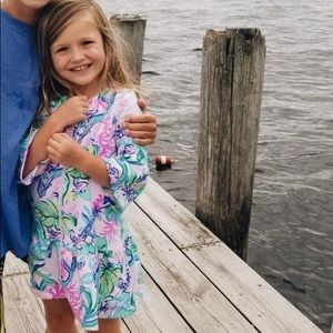 Lilly Pulitzer full zip swim cover up in “Mermaid in the Shade”